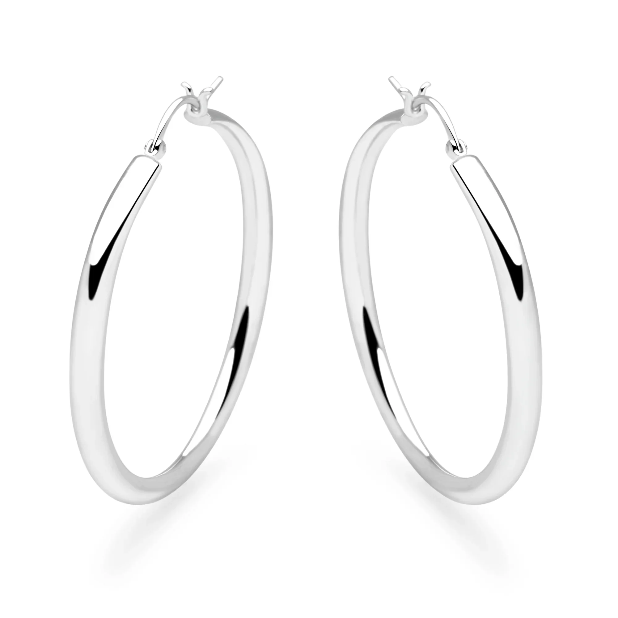 Classico Silver Hoops - Large - Image 5