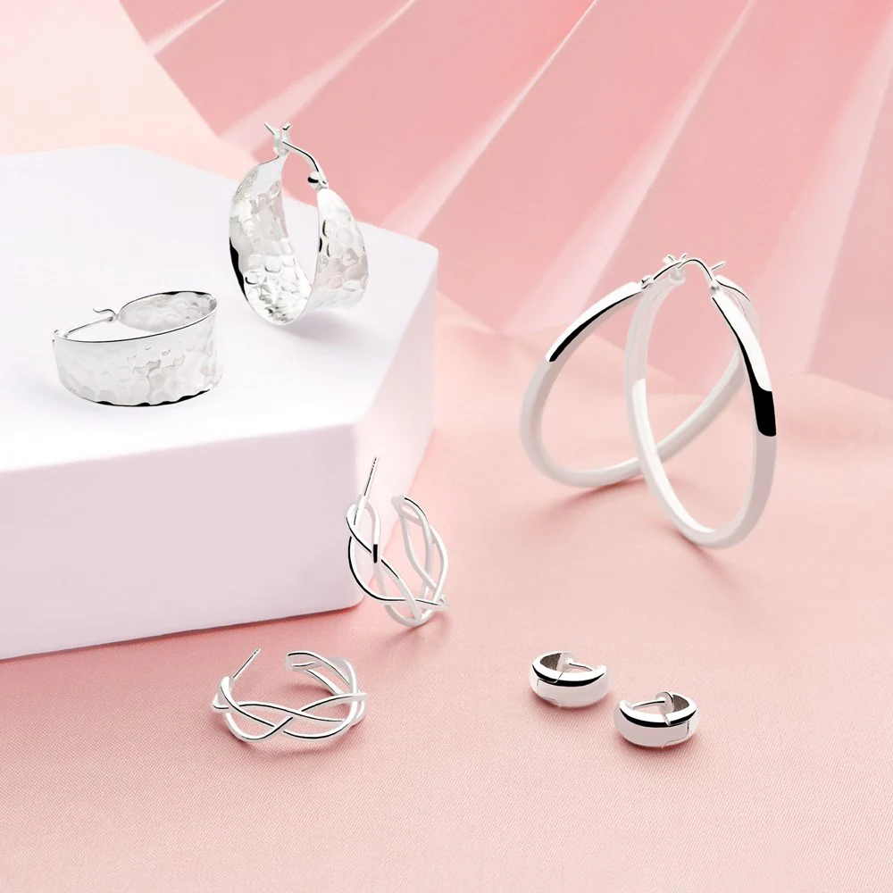 Classico Silver Hoops - Large - Image 6