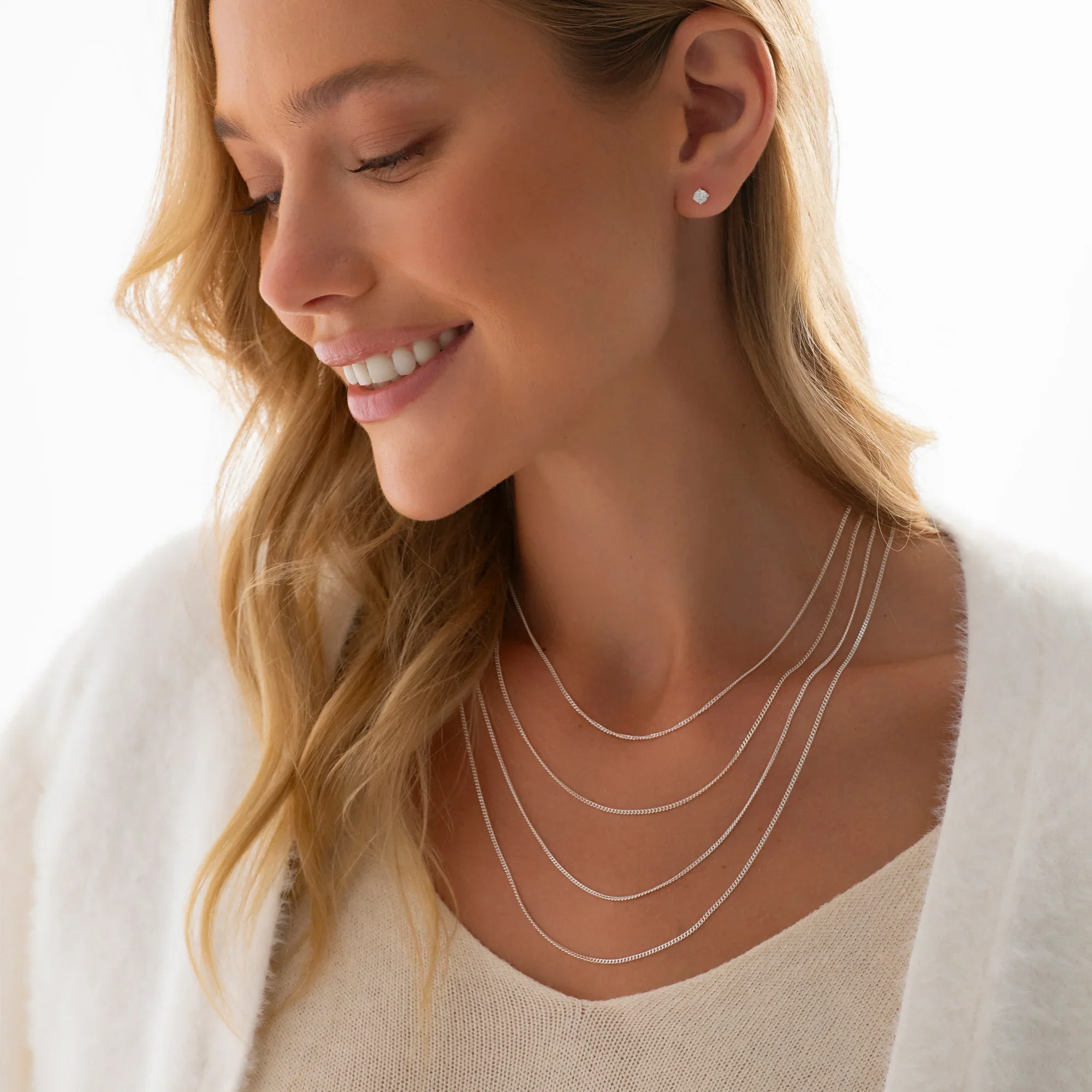 Silver Curb Chain 1.00mm - Image 3