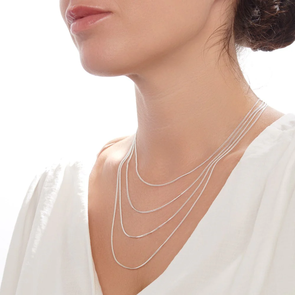 Silver Curb Chain 1.00mm - Image 4