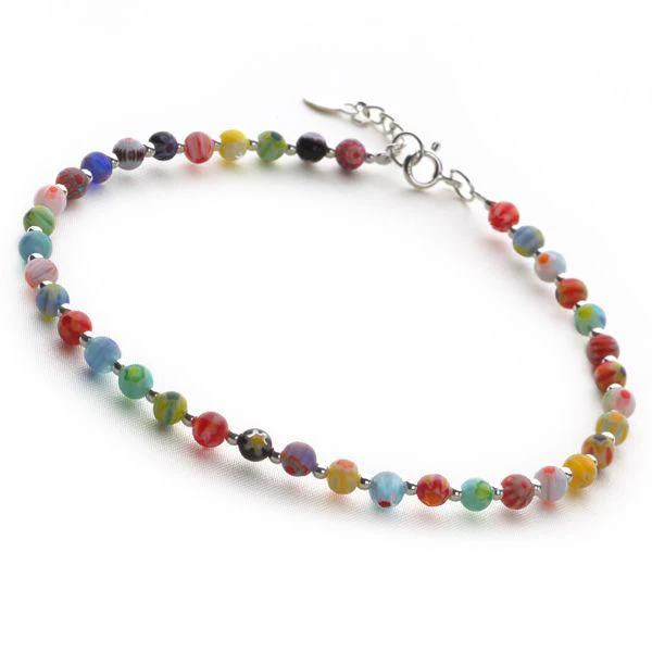 Venetian Glass Rainbow Anklet - Image 3